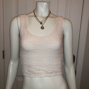 🌸 FOREVER 21 CROPPED LACED TANK TOP OFF WHITE! 🌸